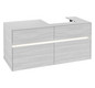 V&B Waschtischunterschrank Collaro 120x54,8x50cm, Waschtisch rechts, LED-Beleuchtung 8,8 W, white wood