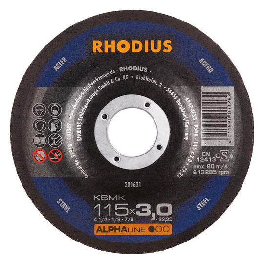 RHODIUS-Trennscheibe KSMK - 115x3,0mm, gekröpft