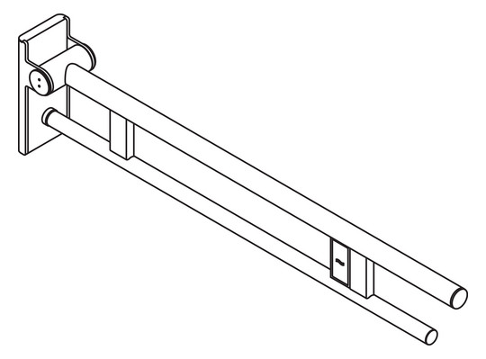 HEWI Stützklappgriff System 900 Ausladung 900 mm, Edelstahl matt geschliffen, links, Funk-Spülauslösung