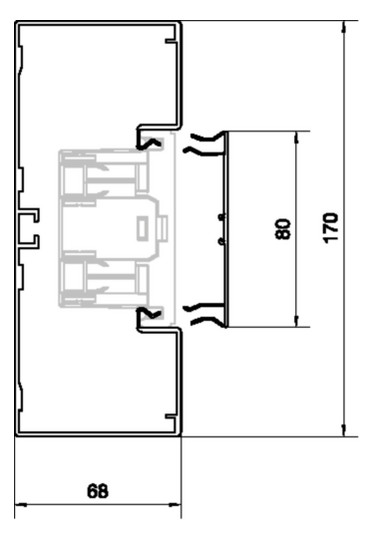 Geräteeinbaukanal Alu 170x68mm natur anod/elox GEB-K 9100qmm 2000mm