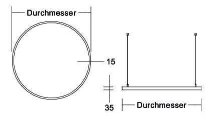 LED-Pendelleuchte 42W ANDROS 3000K 1LED 3300lm sw LED nicht austauschbar sym