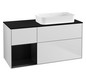 V&B Waschtisch-Unterschrank Finion 120x60,3x50,1cm, Regal links Black matt lacquer, White matt lacquer