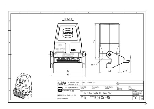 HART Kupplungsgehäuse M25    19300060756 