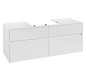 V&B Waschtischunterschrank Collaro 140x54,8x50cm, Waschtisch mittig, glossy white