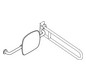 HEWI Rückenstütze 801 Wandabstand 150mm, Ausführung links, matt, Lehne anthrazitgrau, felsgrau