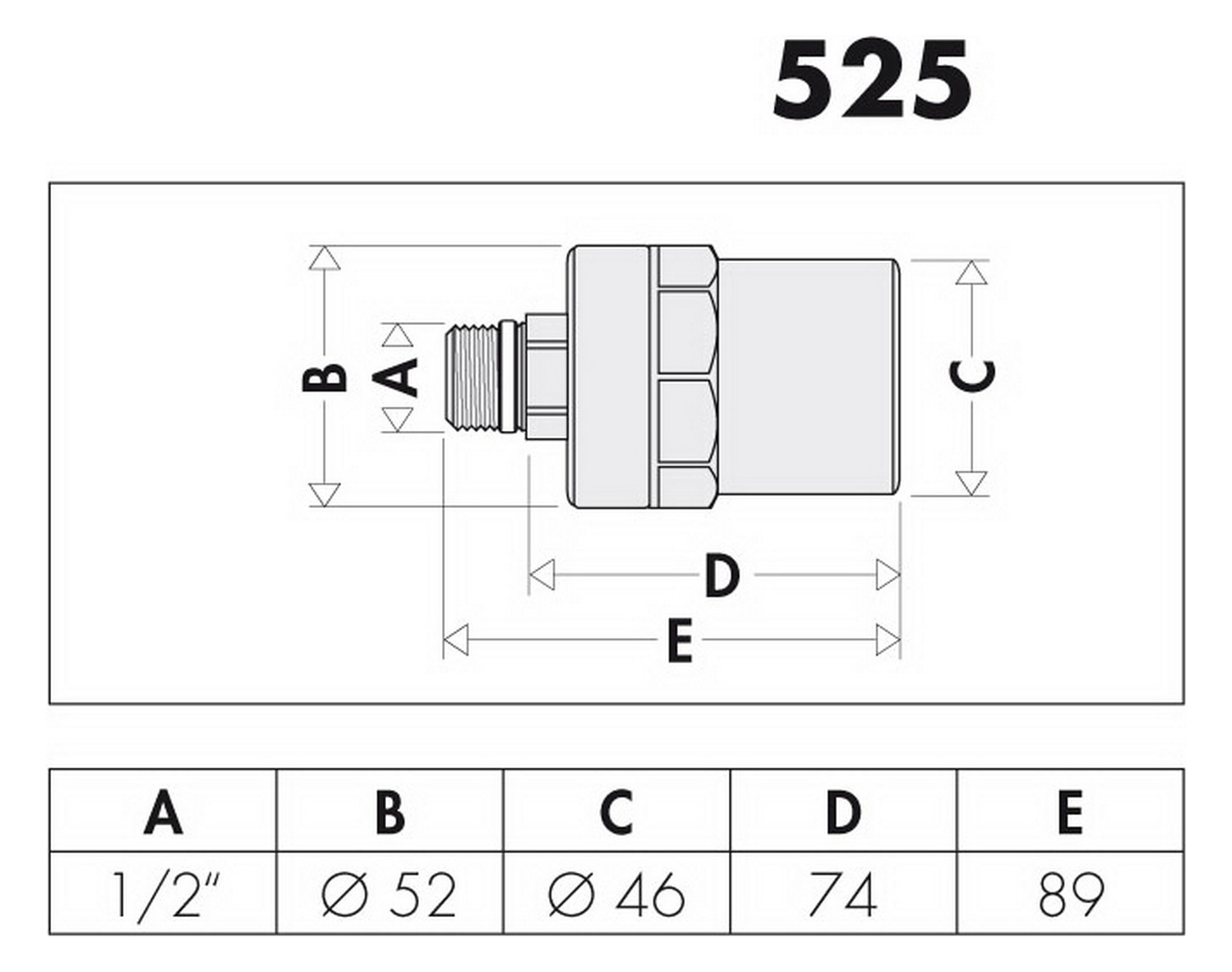 Caleffi Wasserschlagdämpfer Antishock Überwurfmutter 3/4" IG x 3/4" AG, Messing-Gehäuse, verchromt