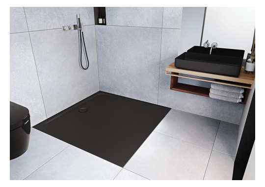Kaldewei Duschwanne CAYONOPLAN Multispace-2330-5 120x120x1,7cm, mit Wannenträger, Secure Plus, Schallschutz, cool grey90