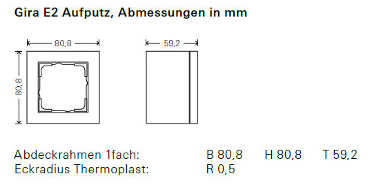 Gehäuse AP 1f Kst sw E2 mt AP-Geh IP20
