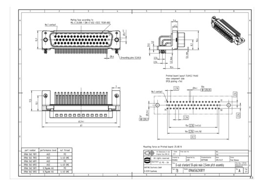 HART DSUB SV MA SSDP ANG87-  09665626812 