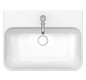 Duravit Aufsatz-Waschtisch Happy D.2 Plus 60x46cm, geschliffen, mit Hahnloch, Überlauf, Hahnlochbank, weiß WonderGliss