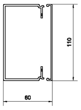Leitungsführungskanal Kst 60x110x2000mm ver-ws LF-K unbeh hfr 5460qmm RAL9016