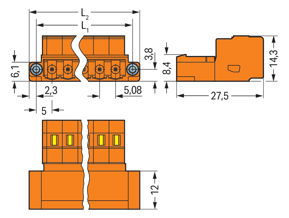 Verbindungsklemme 9p or Serie 231 12A 0,08-2,5qmm Thermopl 5,08mm Federzugans