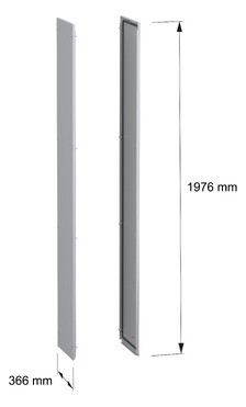 Seitenwand ST 400mm RAL7035 pulverbesch