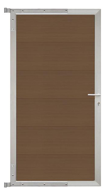 Bild MAX-XL-Tor-Komplettset 90 x 173 cm, Füll ung teak Rahmen silber - n.a.-0