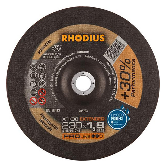 RHODIUS-Trennscheibe XTK38 - 230x1,9mm, gekröpft