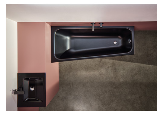 Badewanne BetteSpace S-1140 170x75x42cm, Ecke rechts, ebony