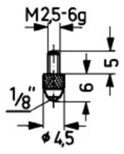 Käfer-Messeinsatz  M2/70 - Kugel-Messeinsatz L=6mm