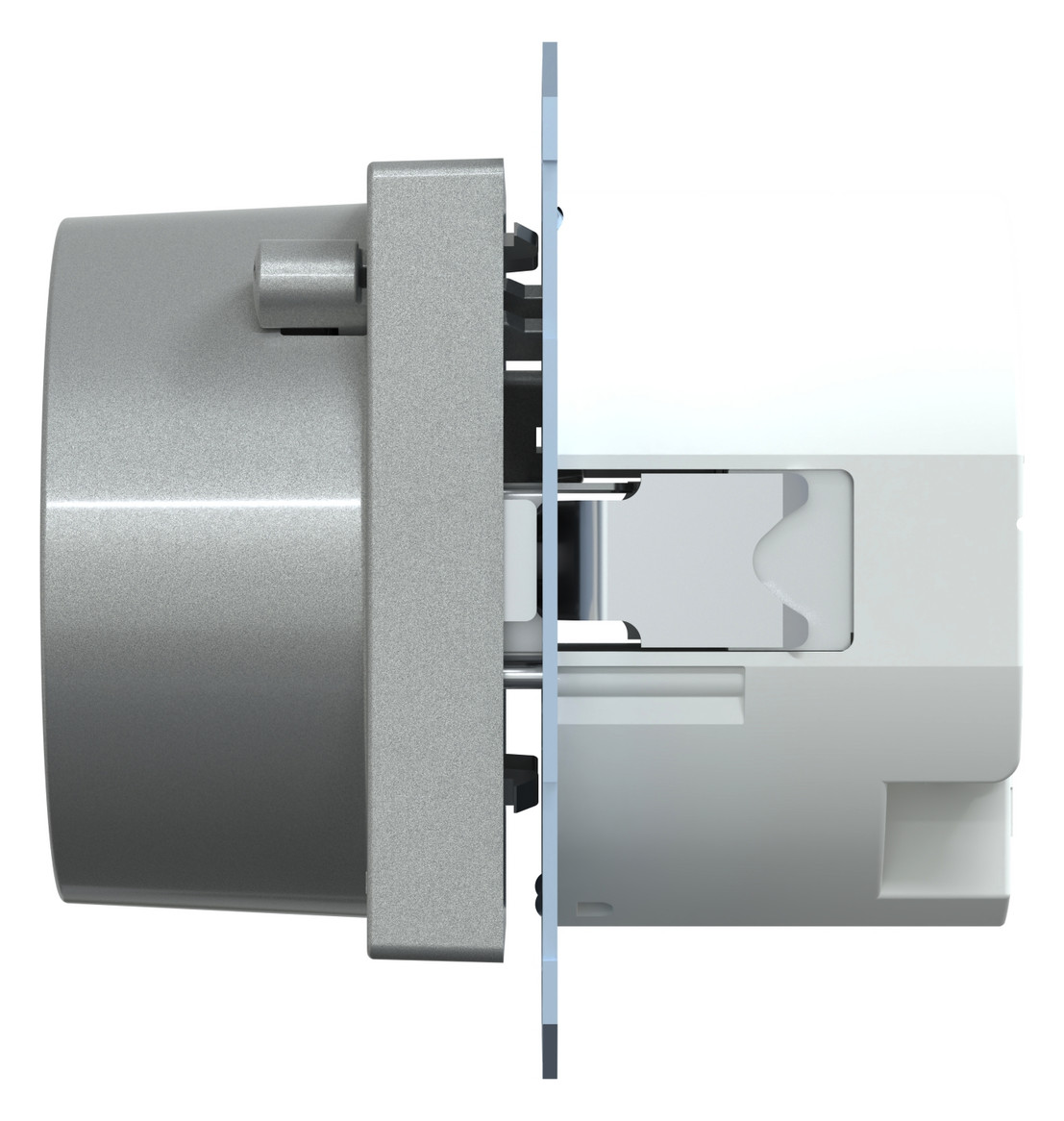 Fi-Steckdose 1f alu mt System M UP m.BS IP20 Mit erhöhtem Berührungsschutz Fi-Steckdose 1f alu mt System M UP m.BS IP20 Mit erhöhtem Berührungsschutz