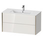 Duravit Waschtisch-Unterschrank XViu 101 x 48 x 56 cm, Eiche terra, 2 Schubkästen, wandhängend, schwarz matt