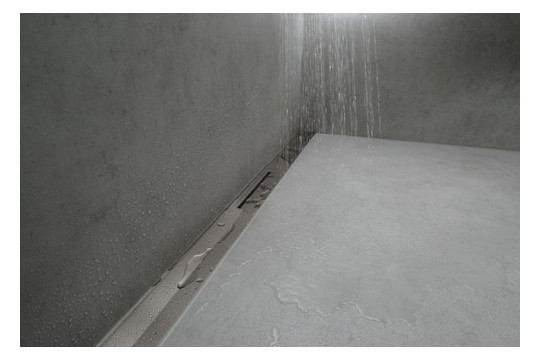 hansgrohe RainDrain Flex Duschrinne 1600 mm, Edelstahl optic, Fertigset, kürzbar, zur Wandmontage