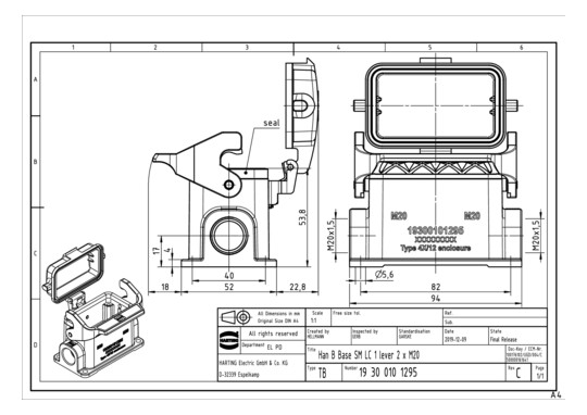 HART Sockelgehäuse 2xM20     19300101295 
