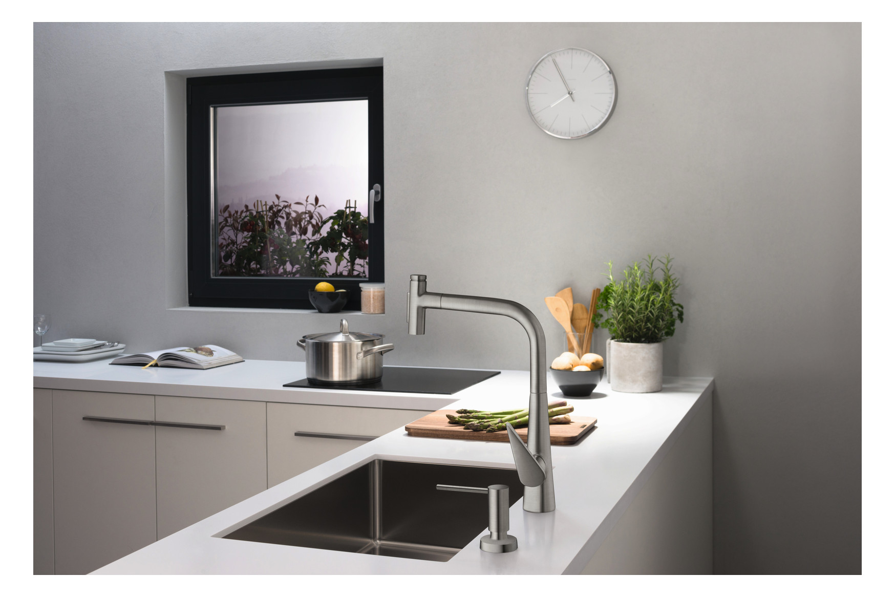 hansgrohe Spültisch-Einhebelmischer 300 Talis Select M51 mit Ausziehbrause, 2jet, sBox, Edelstahl-Optik