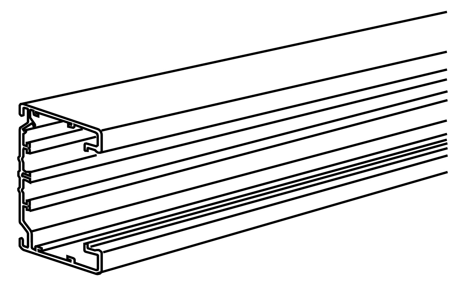 Geräteeinbaukanal Alu 123x72mm ver-ws RAL9016 GEB-K anod/elox 6301qmm 2500mm