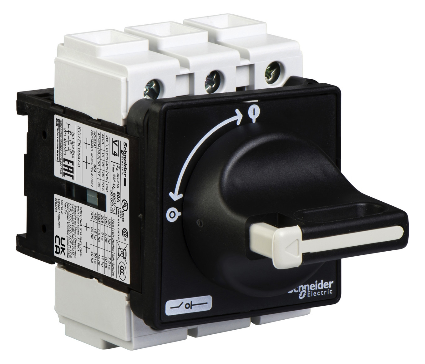 Hauptschalter 80A 3p IP65 Einb 0,022kW/AC Festeinbau