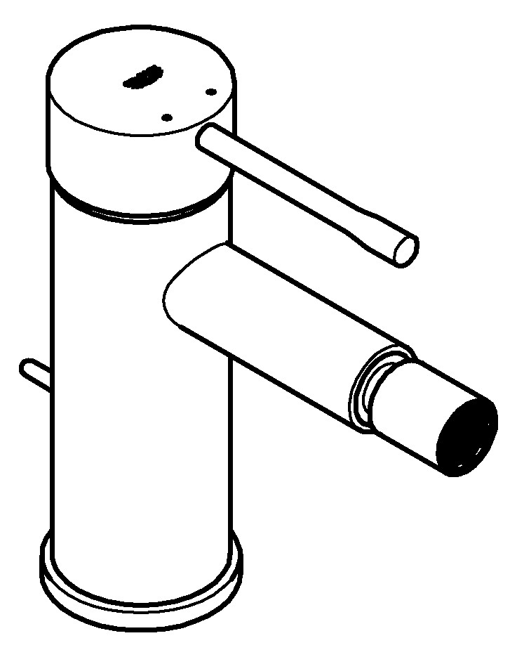 GROHE Bidet-Einhebelmischer Essence 1/2", mit Zugstangen-Ablaufgarnitur, hard graphite gebürstet