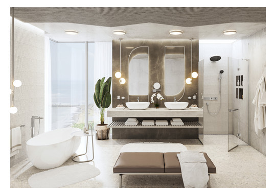hansgrohe Zahnbecher AddStoris mit Glas, Wandmontage, Metall, chrom