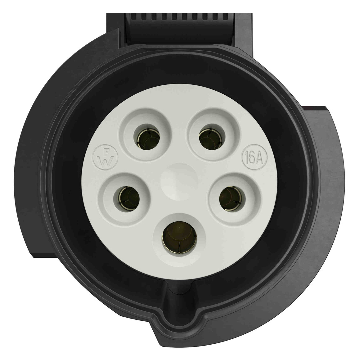 CEE-Kupplung 5p 32A IP54 IP54 400V/rt 6h schraubl.Kl ger Kst Knickschutztülle