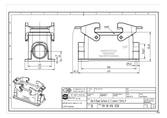 HART Sockelgehäuse           09300161230 