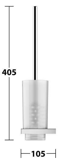 KEUCO Toilettenbürstengarnitur Edition 11 abnehmbares Glas, Echtkristall-Glas mattiert, verchromt