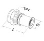 Roth Übergangsmuffe RIS 20 mm x 1/2" IG, Messing