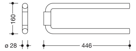 HEWI Handtuchhalter 477 445x160mm, 2-tlg., anthrazitgrau
