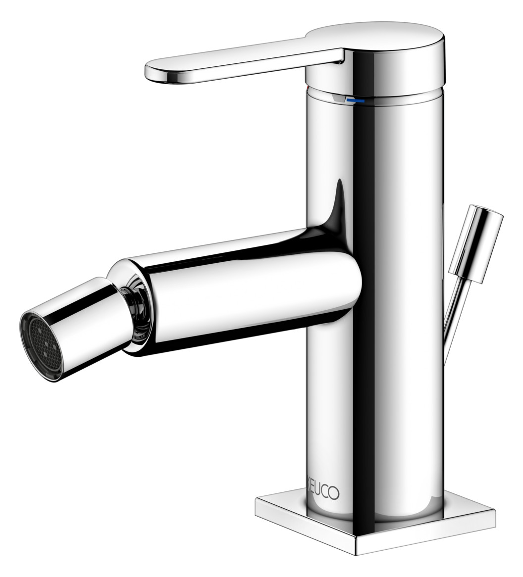 KEUCO Bidet-Einhebelmischer IXMO Flat Ausladung 110mm, mit Ablaufgarnitur, verchromt