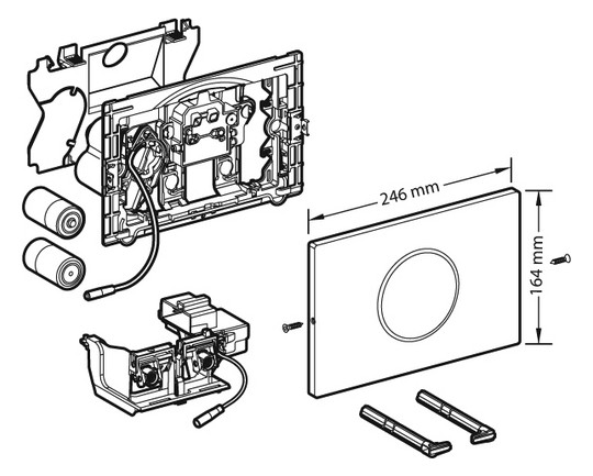 Burda WC-Steuerung SIGMA10 Edelstahl gebürstet/poliert/gebürstet, Batteriebetrieb