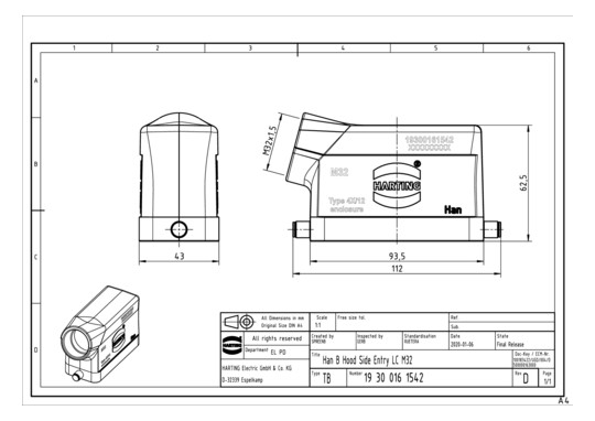 HART Tüllengehäuse M32       19300161542 