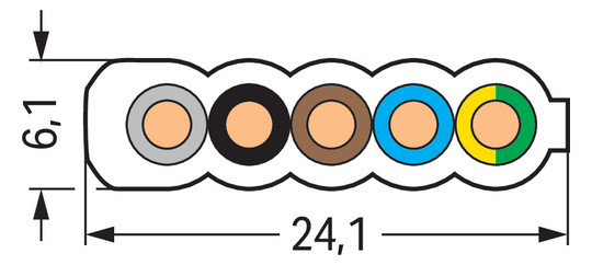 PVC-Steuerleitung Serie 897 5G2,5 gr hfr Halogenfrei nach EN IEC 60754-1 Farbe