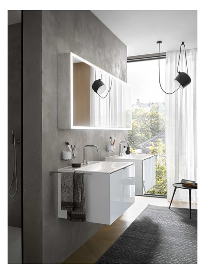 EMCO Aufputz-Lichtspiegelschrank prime 2000x730mm, 4-türig, aluminium/weiss