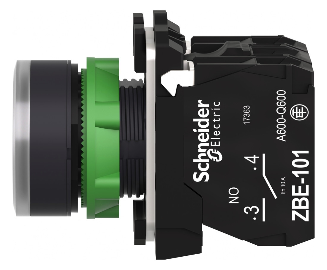 Drucktaster 1f ws rnd Ø22,5mm 1S 1Ö IP66 fl Geeignet für Beleuchtung Tastend