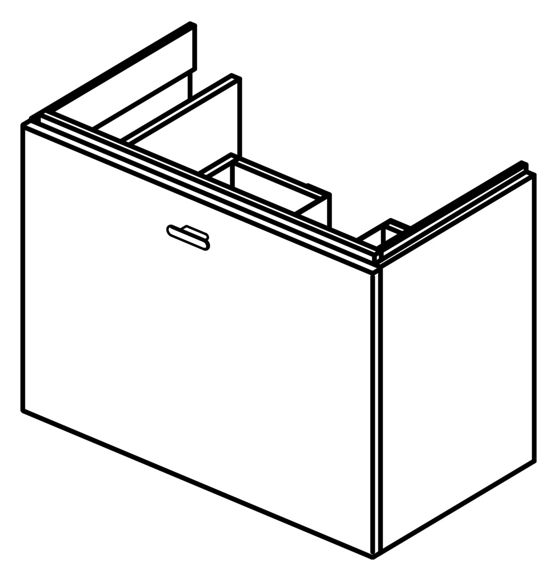 IS äußere Auszugsfront CONNECT SPACE, Ablg.li., WTUS 690mm, Nussbaum Dekor IS äußere Auszugsfront CONNECT SPACE, Ablg.li., WTUS 690mm, Nussbaum Dekor