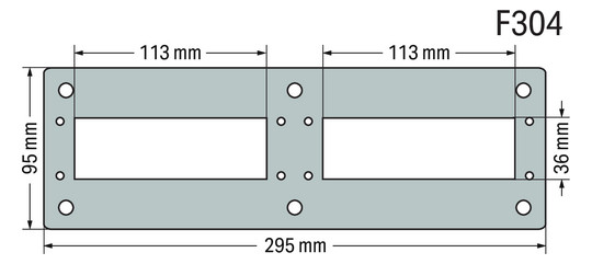 Schrank-Frontplatte 2HE Serie 850 lack B295xH95mm ST