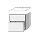 SA Waschtischunterbau mit Auszügen 3way (BS433) 591x550x447 Sandgrau-Matt
