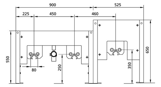 Burda Waschtisch-Element BS+ für Geberit Bambini 3, Standardanschluss, für Standarmatur