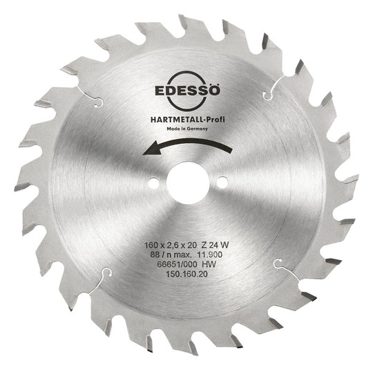 EDESSÖ-HW-Kreissägeblatt - 160x2,6x20mm, 24 WZ