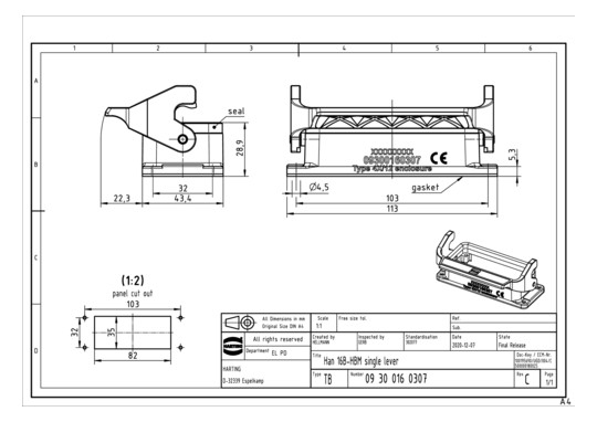 HART Anbaugehäuse            09300160307 