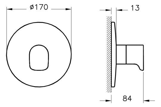 VitrA Bad Fertigmontageset V-Box Root Round UP-3-Wege Umsteller, chrom