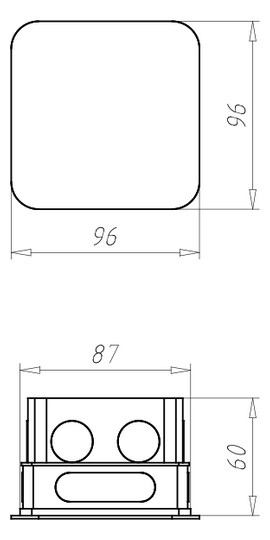 Verbindungsdose UP 87x87x60mm Kst IP2X quadrat