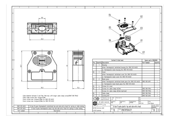 HART D-SUB-Gehäuse 15polig   09670150453 